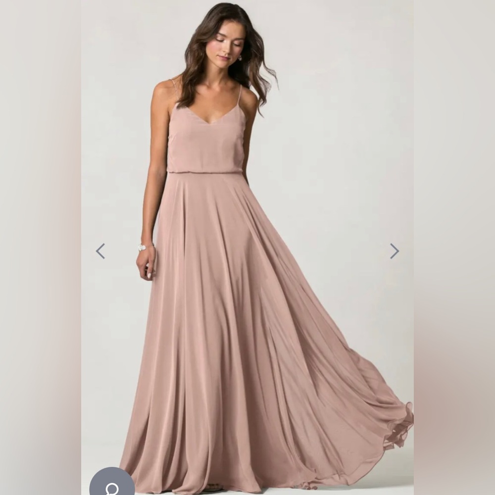 Jenny Yoo Blush Inesse Chiffon Gown | Size 2